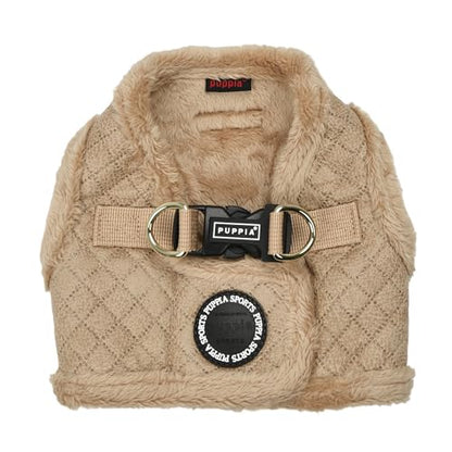 Puppia Douglas Vest Dog Harness Step-in Warm Winter Diamond Pattern for Small and Medium Dog, Beige, Medium - color: Beige, size: Medium