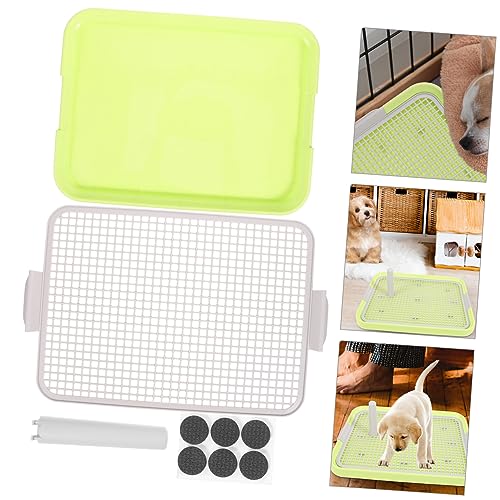 Kisangel Dog Pee Pads Mesh Pet Toilet Plastic Puppy Potty Tray Slide Dog Potty Pet Cage - color: Light Green