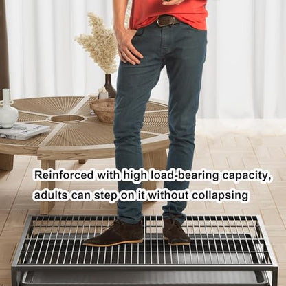 Large Indoor Dog Potty Toilet 30.7 x 19.7 Inch, Metal Elevated Pee Pad Holder for All Breeds, Keeps Paws & Floors Clean, Ideal for Bedroom/Dorm, Dog Potty Tray for Large Dogs