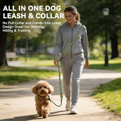 Hands Free Slip Lead Dog Leash, Crossbody & Waist Leash for Walking Running, No-Pull Dog Training Lead for Small & Medium Dogs, Multifunctional Adjustable Lead 4-8FT. (Army Green) - color: Army Green