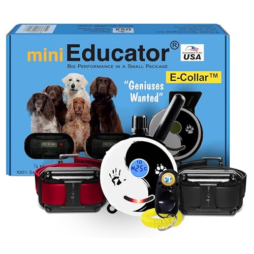 Educator ET-302 Zen Mini E Collar for Dog Training with Remote - 1/2 Mile Range, Waterproof, 100 Blunt Stimulation Levels, Tone or Vibration Mode, Night Light for Small, Medium & Large Dogs (2 Dogs) - size: 2-Dog (ET-302 ZEN)
