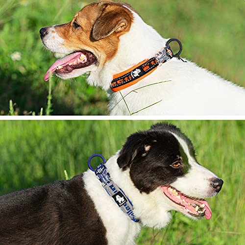 Reflective Dog Collar Neoprene Padded Dog Collar Nylon Pet Collar Adjustable Dog Collar for Small Medium Dogs Puppy Collar Blue Pink S - size: S 13.8-15.7IN