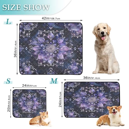Qilmy Mandala Pet Mat, Waterproof Reusable Dog Training Pad Anti-Slip Pet Creat Pad for Small Medium Large Dogs and Cats - size: Smallx3