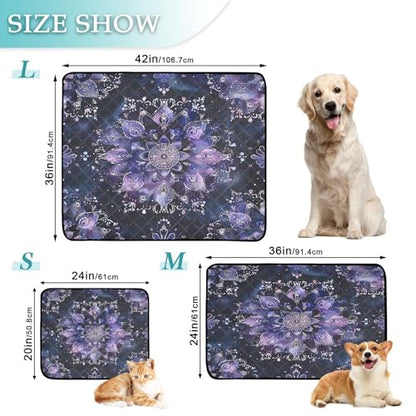 Qilmy Mandala Pet Mat, Waterproof Reusable Dog Training Pad Anti-Slip Pet Creat Pad for Small Medium Large Dogs and Cats - size: Smallx3