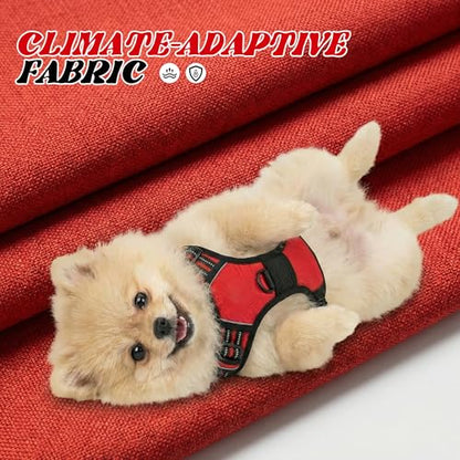 Funfox No Pull Dog Harness, Adjustable Pet Vest with Control Handle & Front Clip, Reflective Design for Small Medium Large XL Dogs, Red XL - color: Red, size: XL