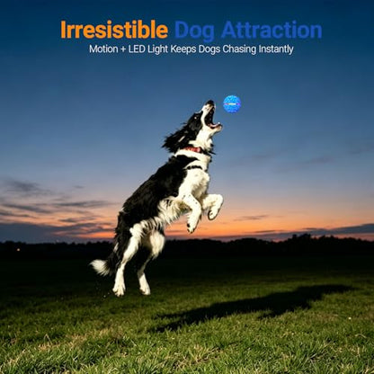 Interactive Dog Ball Toy for Small Medium Dogs – Automatic Rolling, Bouncing & Moving Dog Toy with LED Lights, 2-in-1 Fetch Toy, Durable E-TPU, USB Rechargeable (2.8” Blue) - color: Blue, size: Medium (2.8" / 70mm) – 019