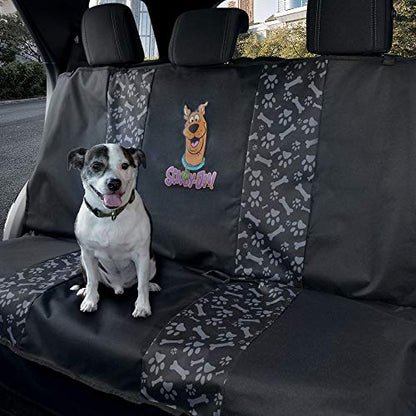 Warner Bros Scooby Doo Rear Back Seat Bench Pet Seat Cover for Cars SUVs Trucks Sedans, Waterproof Heavy Duty Durable Universal Fit Automotive Protection for Dogs Puppy Cats Travel Companions Washable - color: Black Rear