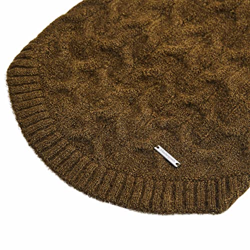 Blueberry Pet Classic Fuzzy Knit Dog Sweater, Pullover Crew-Neck Christmas Style in Dark Olive, Back Length 10”, Cozy & Soft - color: Dark Olive, Crew-neck, size: 10 inch