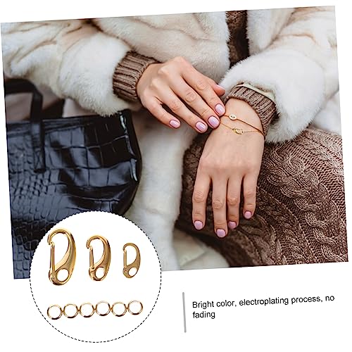Kisangel 3pcs Stainless Steel Dog Tag Clips with Rings Durable Pet Id Tag Holders for Collars and Harnesses and Easy to Change Safe for Pets