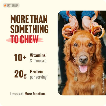 Natural Farm Odor Free Bully Sticks Ring Shaped (3-4 Inch, 10 Pack) - 100% Beef Chews for More Engagement & Fun, Grass-Fed, Non-GMO, Fully Digestible - Best for Small & Medium Chewers