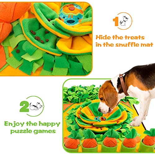 Pet Snuffle Mat for Dogs Sniff Mat Nosework Feeding Mat Slow Feeder Interactive Dog Puzzle Toys for Training and Stress Relief Encourages Natural Foraging Skills (31''x19'') - size: 31''x19''