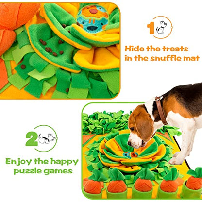 Pet Snuffle Mat for Dogs Sniff Mat Nosework Feeding Mat Slow Feeder Interactive Dog Puzzle Toys for Training and Stress Relief Encourages Natural Foraging Skills (31''x19'') - size: 31''x19''