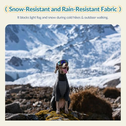 ROZKITCH Dog Coats for Small Dogs, Warm Fleece Fullbody Clothes Jumpsuit, Waterproof Dog Winter Cold Weather Coat Pajamas, Four-Legged Snowsuit with Leash Hole, Winter Jacket Grey XS - color: Grey, size: XS(Chest: 18-21"; Back:14-15")