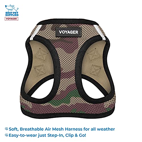 Voyager Step-in Air All Weather Mesh Harness and Reflective Dog 5 ft Leash Combo with Neoprene Handle, for Small, Medium and Large Breed Puppies by Best Pet Supplies - Army Base, XXS - color: Leash Harness Set (Army Base), size: XXS (Chest: 11.5 - 13" * F