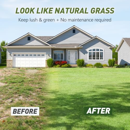 Artificial Turf Grass Outdoor, 6FTx10FT Realistic Fake Grass Rug, Premium Pet Pad & Synthetic Lawn Mat for Garden, Landscape, Patio, Balcony, 60 Sq Ft, Elegant & Durable (6 * 10 FT) - size: 6' x 10' (Rectangular)