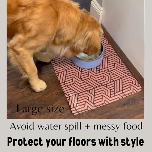 Dog Food Mat - Dog Bowl Mat - Pet Food Mat - Dog Mat for Food and Water - Dog Feeding Mat - Dog Water Bowl Mat - Waterproof Dog Water Mat - UnikLook