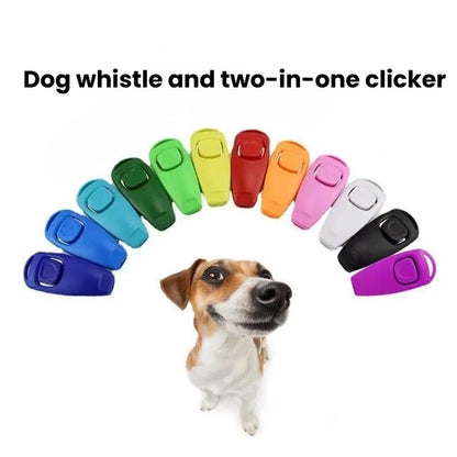 2 in 1 Pet Whiste Training Clicker with Wrist Strap, Suitable for Dog, Cat, Bird or Other Pets(Lemon Yellow) - color: Lemon Yellow