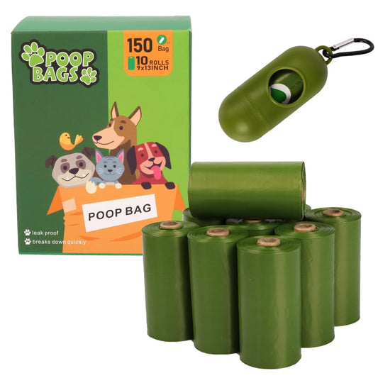 Biodegradable Dog Poop Bags Rolls (150 Bags) for Waste Refuse Cleanup, Doggy Roll Replacements for Outdoor Puppy Walking and Travel, Leak Proof and Tear Resistant, Extra Thick Plastic (Scented)