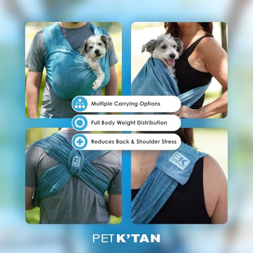 Pet K’tan Anti Anxiety Wearable Cat & Dog Carrier – Hands-Free Front Facing Adjustable Pet Cuddler Sling for Small to Medium Pets & Puppies up to 20 lbs | Pawquamarine | X-Small - size: X-Small (2-4)