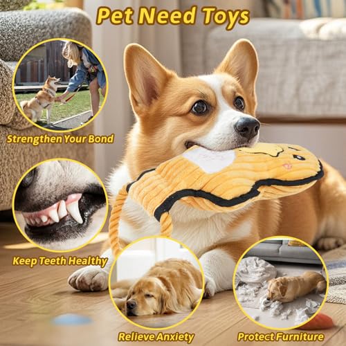 2-Pack Crinkle and Squeaky Dog Toys & Tough Tug of War Set - No Stuffing Chew-Resistant Plush Toys to Keep Them Busy, Best Birthday Gift for Small/Medium/Large Breeds (Ducks & Dino) - color: Ducks & Dino