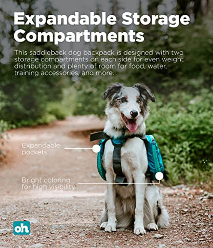 Outward Hound DayPak Blue Dog Saddleback Backpack, Large - size: Large (Chest Girth: 28"-32")