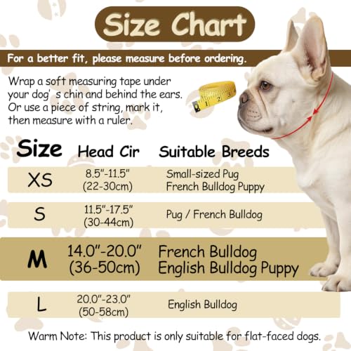 Short Snout Dog Muzzle for French Bulldog, Open-Eye & Full Pant Design Prevent Eating Biting, Panting & Drinking & Feeding Freely, Dog Mask for Shih Tzu Pug Boston Terrier English Bulldog(M, Black) - size: M(14.0"-20.0")