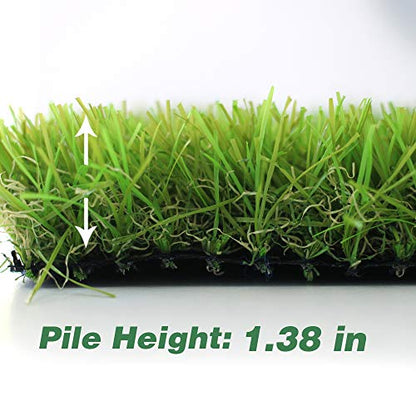 Artificial Grass Turf 3FTX21FT,1,38inch 4 Tone Realistic Synthetic Thick Fake Faux Grass Rug Astroturf Carpet Landscape for Dogs Indoor Outdoor Garden Lawn Mat, with Drainage Holes - size: 3FTX21FT