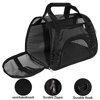 MuchL Pet Carrier Soft-Sided Carriers for Cat Carriers Dog Carrier for Small Medium Cats Dogs Puppies Pet Carrier Airline Approved Cat Dog Pet Travel Carrier (Medium,Black) - color: Medium-Black