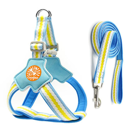 COODEO Anti-Pull Dog Harness with Reflective Strips & Breathable Padding & Anti-Escape Design, Quick Adjustable Dogs Training & Walking (Blue, L) - color: Blue, size: L