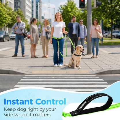 Hands Free Large Dog Leash, 6-8 FT Bungee Leash with Waist Belt for Dog Up to 150 lbs, Running Walking Jogging - color: 1 Dog – Shadow Black