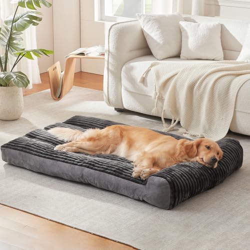 Dog Beds for Giant Large Dogs Breeds,Sofa Dog Bed with Pillow for Crate Kennel, Super Soft Pet Bed for Support Bolster, Comfortable Pet Couch Bed & Non-Slip Bottom - size: 54"L x 35"W x 4.5"Th