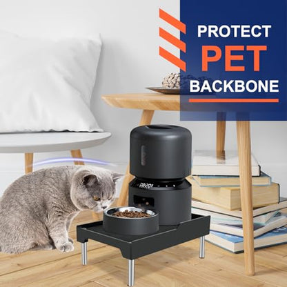 Beautyflier Raised Dog Feeder Stand Elevated Holder for Automatic Cat & Dog Feeders Pet Water Bowl Dispenser Stand Adjustable Fits Small Jugs Holds 5KG, Black (Holder ONLY) - color: Black