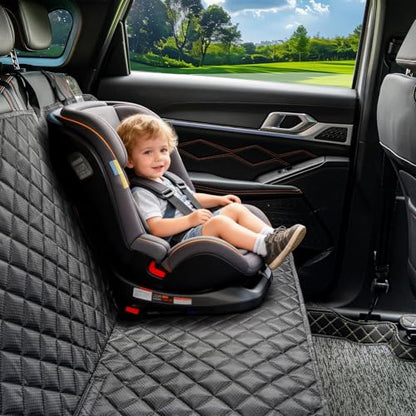JSTHT Dog Car Seat Cover for Back Seat, Waterproof Bench Seat Cover Protector Nonslip Durable Soft Pet Dog Back Seat Cover for Car, Truck, & SUV (Black)