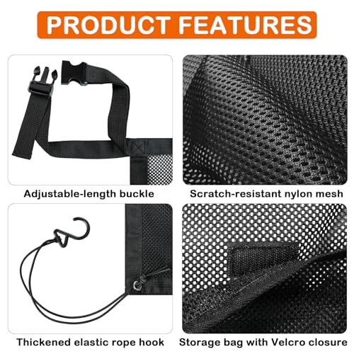 Dog Car Barrier Net Divider with 2 Large Storage Pockets | Easy to Install, Universal for Car, SUV, Truck