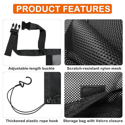 Dog Car Barrier Net Divider with 2 Large Storage Pockets | Easy to Install, Universal for Car, SUV, Truck