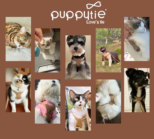 Puppytie No Pull Dog Harness with Multifunction Dog Leash, Soft Adjustable, Escape Proof, Classic Style, Khaki Camel, S - color: Button-Khaki Camel, size: S