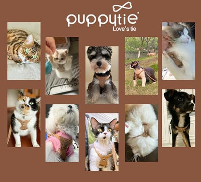 Puppytie No Pull Dog Harness with Multifunction Dog Leash, Soft Adjustable, Escape Proof, Classic Style, Khaki Camel, S - color: Button-Khaki Camel, size: S