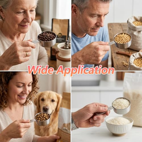 2PCS Half Cup Scoop,Stainless Steel Dog Measuring Food Cup, 125ml Half Cups Measuring Cups, for Feeding Pet, Wet and Dry Ingredients, Dishwasher Safe