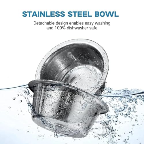 All for Paws Elevated Dog Bowls, Stainless Steel Food & Water Bowls, Height Adjustable Raised Cat Feeder Mess Proof Pet Feeding Bowls for Small to Large Size Dogs - size: Large