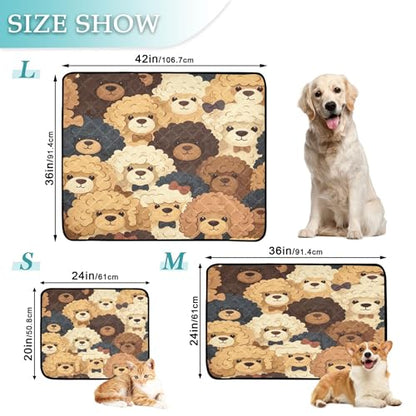 Qilmy Dog Pet Mat, Waterproof Reusable Dog Training Pad Anti-Slip Pet Creat Pad for Small Medium Large Dogs and Cats
