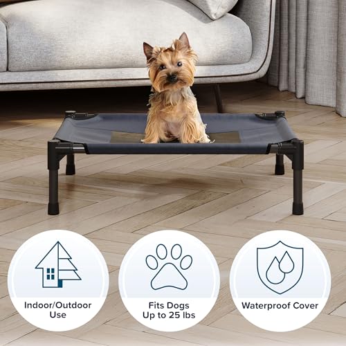 PETMAKER Elevated Dog Bed Cover - 24.5x18.5-Inch Replacement Pet Bed Cover with Mesh Panel - for Indoor/Outdoor Use - Dog Cot Not Included (Blue) - size: Small