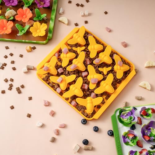 Tall Tails Bee Foraging Mat for Dogs and Cats – Slow Pet Feeder Puzzle Mat for Easy & Engaging Feeding - color: Bee