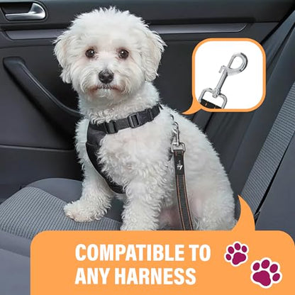 Active Pets Black Car Seat Belt for Dogs, Attaches to Harness & Collar, Adjustable 18" - 24" Travel Restraint System Fits Small - Large Pups for Safety & Comfort, Essential Pet Supplies & Accessories - style: Black - 1 Pack