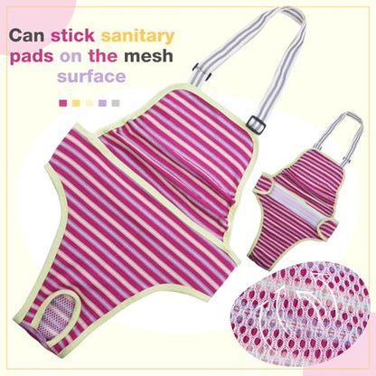 Dog Diapers Female,Female Dog Diapers for Heat Large Dogs, Washable Onesie Sanitary Pantie with Adjustable Suspender Washable, Reusable Period Panties Doggie Diaper, XL - color: Rosered, size: X-Large