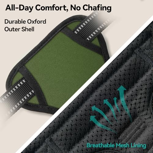 PHOEPET No Pull Dog Harness with Handle Reflective Padded Vest for Small Medium Large Dogs, Adjustable Puppy Harnesses with Front & Back Clip Easy Walking (S, Misty Green) - color: Misty Green, size: Small
