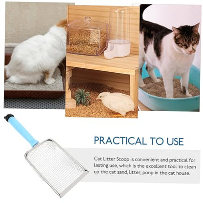 Stainless Steel Cat Litter Scoop Metal Cat Litter Shovel with Wide Mouth Design Pet Care Tool for Easy Cleaning of Litter Box Mesh