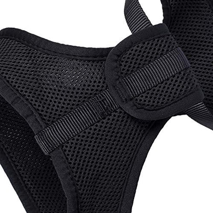 Mile High Life Step in Dog Harness for Small Dogs No Pull, Easy Get on Air Mesh Vest Harness, Adjustable Easy Closures Both Neck and Chest (Black, L Chest 21.6"-43.2") - color: Vest Harness Black, size: L Chest 21.6"-43.2"