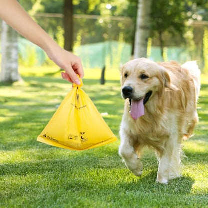 Certified Compostable Dog Poop Bags, 120 Count Landfill Friendly and Leakproof Waste Bags, Easy Open Unscented Maize Yellow Poop Bag for Dog, 15 Doggy Bags Per Roll (8 rolls) - color: Maize Yellow, size: 120 Count (Pack of 1)