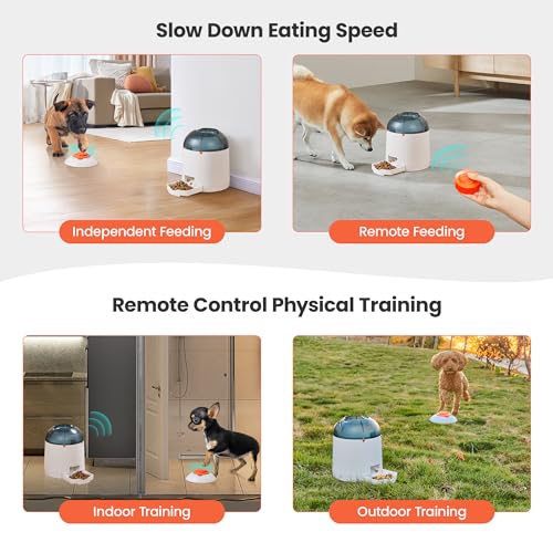 Potaroma Dog Puzzle Feeder Toy, Interactive IQ Training, Electronic Treat Dispenser, Automatic Rechargeable with Remote for Food Dispensing, All Breeds, 280ml Capacity (Pack of 2) - size: 280ml Pet Puzzle (Pack of 2)
