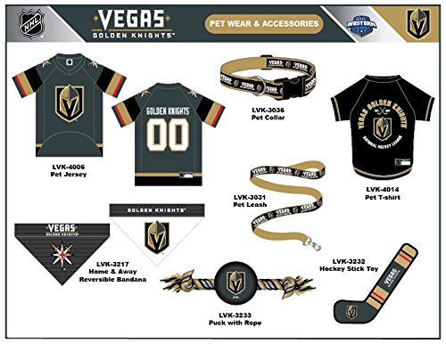 NHL Las Vegas Golden Knights Tee Shirt for Dogs & Cats, X-Small. - Are You A Hockey Fan? Let Your Pet Be An NHL Fan Too! - color: Las Vegas Golden Knights, size: X-Small
